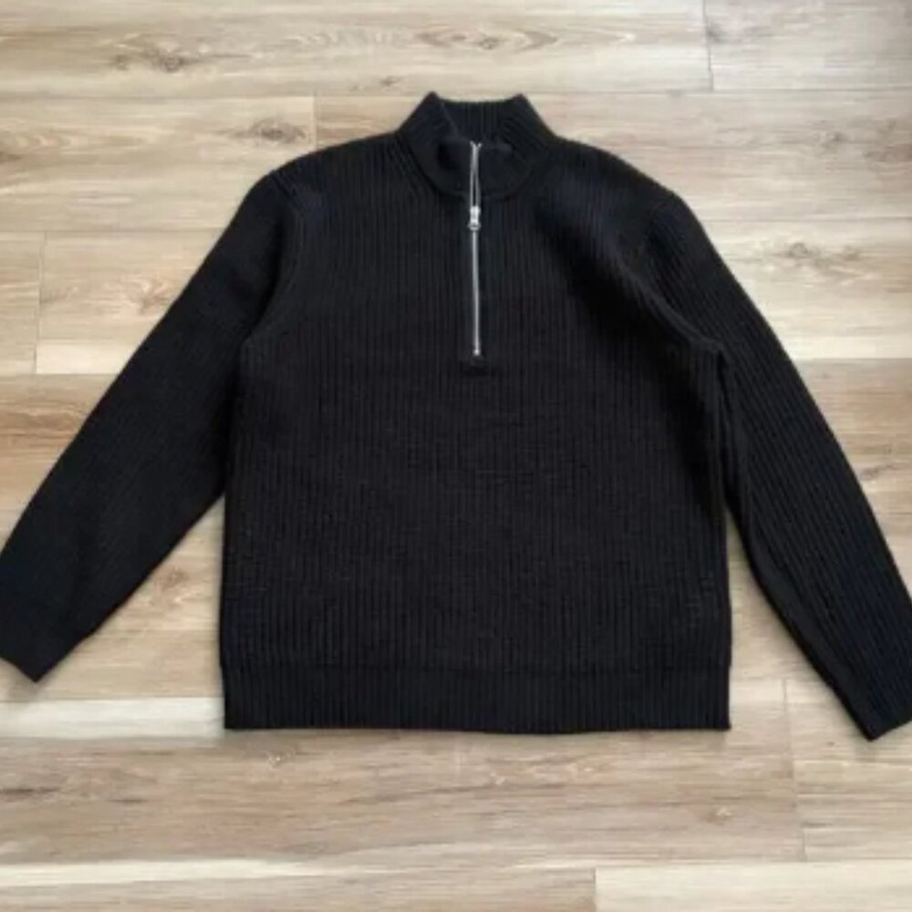 Everlane Men’s Felted Merino Half-Zip Sweater L